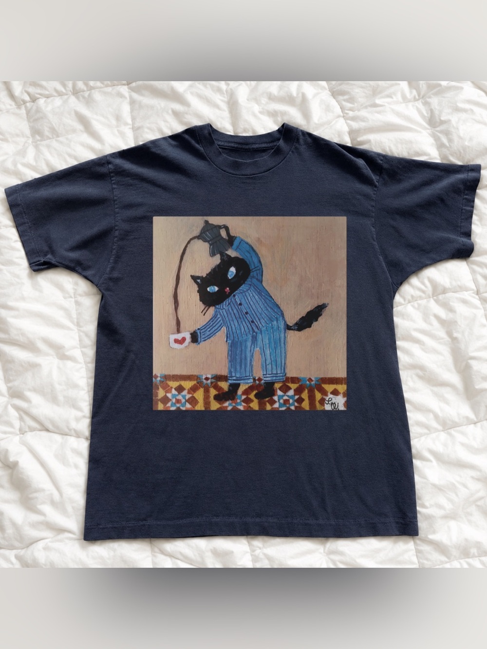 Black Cat Pouring Coffee Graphic Tee For Unisex